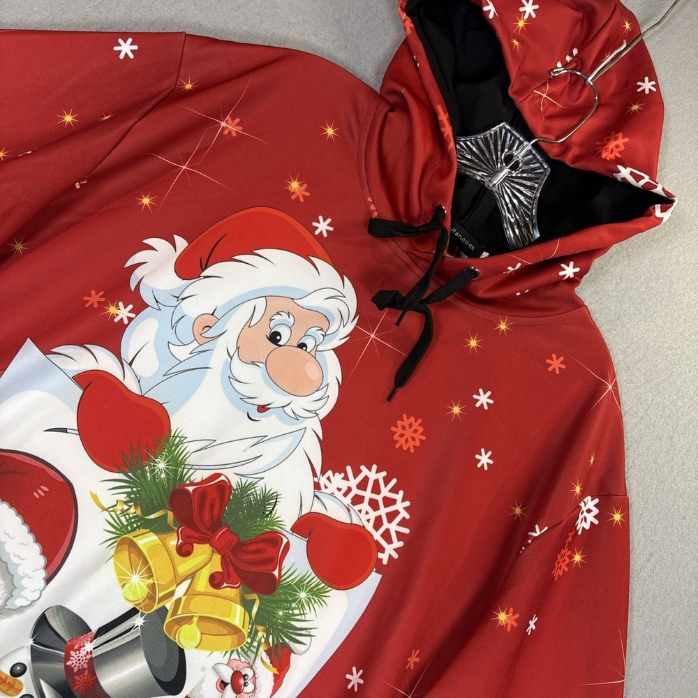 John Hancock Christmas Womens Hoodie Pullover Plush Satin Feel ~ Size 3XL‎